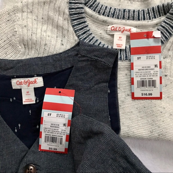 ❌SOLD❌ Cat & Jack NWT Sweater and Vest Bundle Boys 5T - Picture 10 of 11